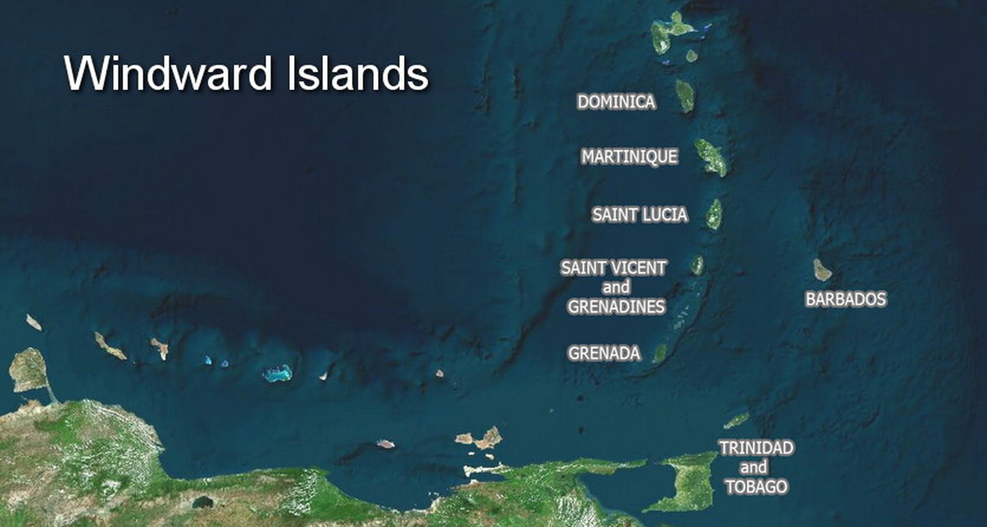 Die Karte der Windward-Inseln